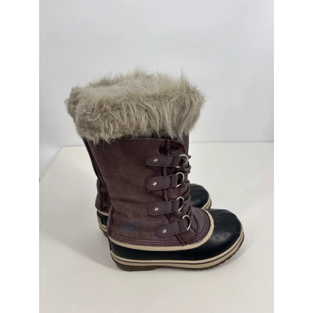 Sorel Snow Boots Kids 2 Purple Joan‎ of Arctic Waterproof Faux Fur NY1966-574